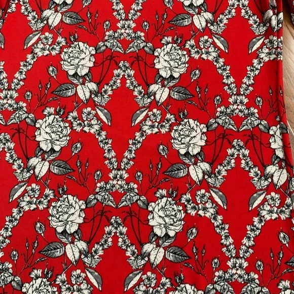 Max Studio Red Floral Sheath Dress Casual Travel Collegiate - Sz S.   EUC! - Picture 10 of 12